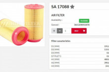HIFI FILTER Въздушен филтър груб SA17088 = 1180867 = C20500