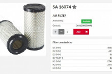 HIFI FILTER Въздушен филтър груб SA16074 = 87300178 = C1196/2