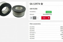 HIFI FILTER Въздушен филтър SA13974 = P606279 = MD022