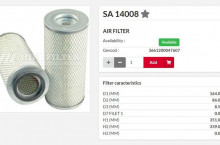 HIFI FILTER Въздушен филтър груб SA14008 = P181088 = PA2845