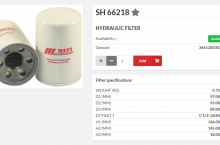 HIFI FILTER Хидравличен филтър - SH66218 = AE37594 = P566922 = WD940/10