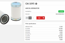 HIFI FILTER Маслено-въздушен сепаратор - OA1095 = LE3008 = SAO55920