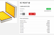 HIFI FILTER Кабинен филтър панел - SC90247 = 20531110 = AF55880