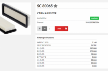 HIFI FILTER Кабинен филтър панел - SC80065 = 40032863