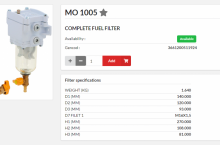 HIFI FILTER Горивен филтър комплект - MO1005 - глава с чаша