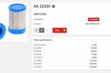 HIFI FILTER Въздушен филтър груб - SA12505 = 1708303 S