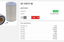 HIFI FILTER Въздушен филтър груб - SA14019 = 1770460 = P771508 = C23440/1