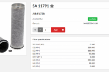 HIFI FILTER Въздушен филтър фин - SA11791 = 80430288 = P776696 = CF1200