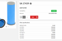 HIFI FILTER Въздушен филтър фин - SA17439 = 125201