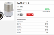 HIFI FILTER Въздушен филтър груб - SA10439K = 220905