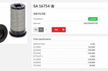 HIFI FILTER Въздушен филтър груб - SA16754 = 4700940 = P608116 = RS30159